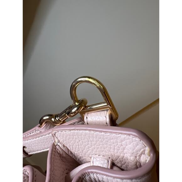 Marc Jacobs Peach Orange Pink Small Leather Mini Bucket/Shoulder Bag - Picture 11 of 16